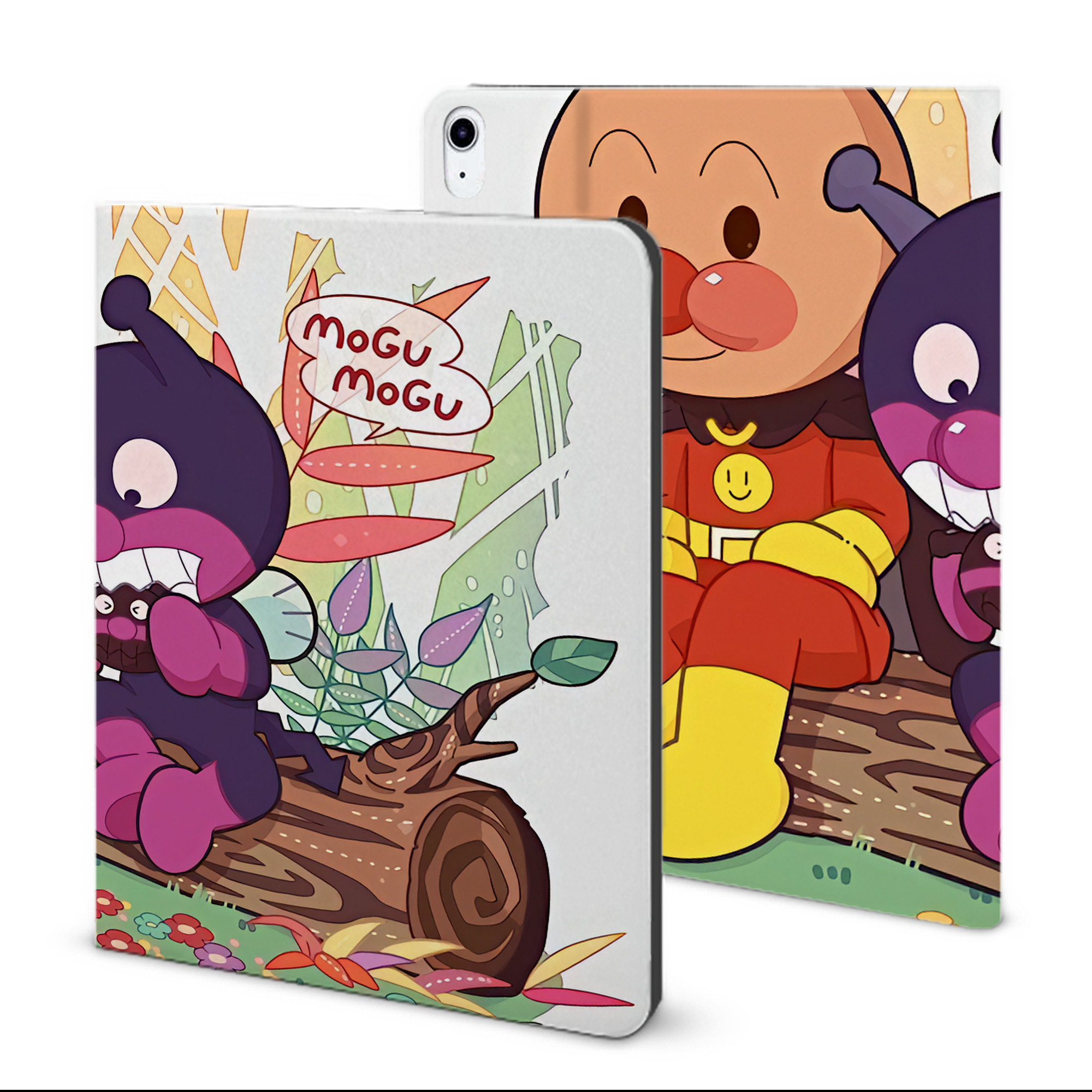 （画像用） アンパンマン Anpanman IPad ケース ブック型 PUレザー TPU 耐衝撃 軽量 薄型 ペン収納なし 全面保護 IPad 各モデル対応